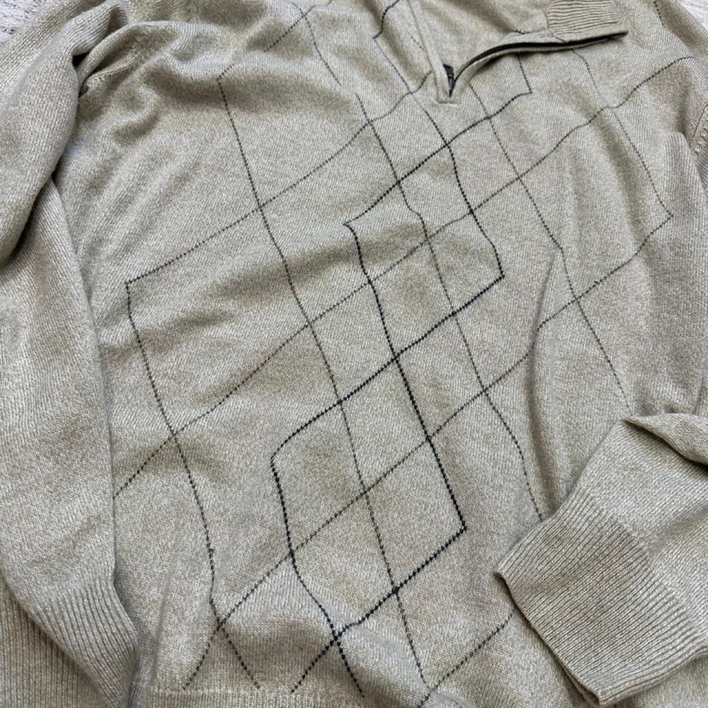Dockers Men's Sweater XL Beige Business Casual Office Minimal Fall Winter Cozy - Picture 5 of 6